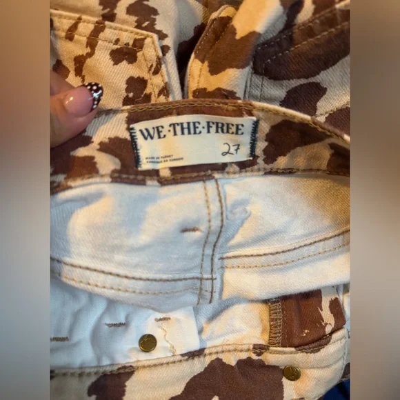 Free People We the Free Risk Taker Mid Rise Printed Jeans size 27 - Picture 6 of 6